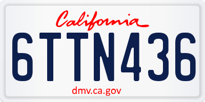CA license plate 6TTN436