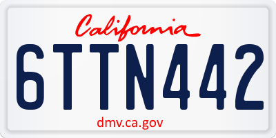 CA license plate 6TTN442