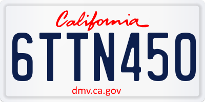 CA license plate 6TTN450