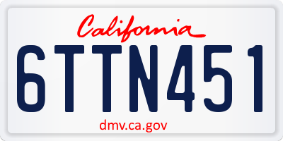 CA license plate 6TTN451