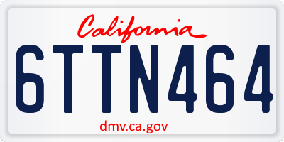 CA license plate 6TTN464