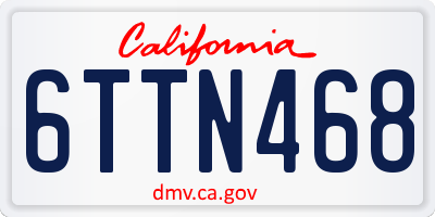 CA license plate 6TTN468
