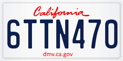 CA license plate 6TTN470