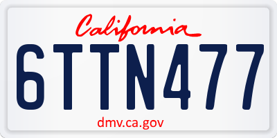 CA license plate 6TTN477