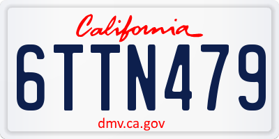 CA license plate 6TTN479