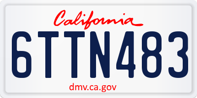 CA license plate 6TTN483