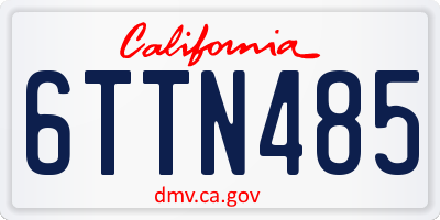 CA license plate 6TTN485