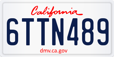 CA license plate 6TTN489