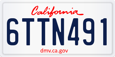 CA license plate 6TTN491
