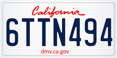 CA license plate 6TTN494