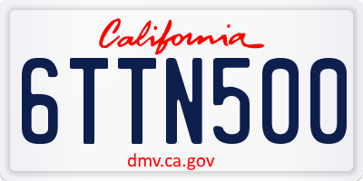 CA license plate 6TTN500