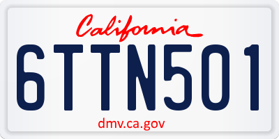 CA license plate 6TTN501