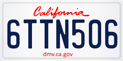 CA license plate 6TTN506