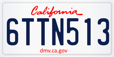 CA license plate 6TTN513