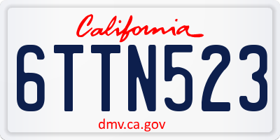 CA license plate 6TTN523