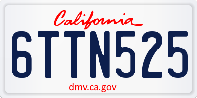 CA license plate 6TTN525