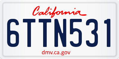 CA license plate 6TTN531