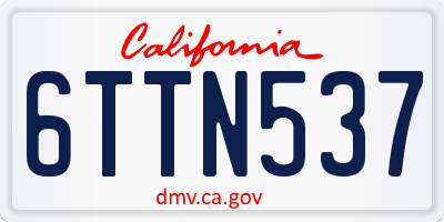 CA license plate 6TTN537