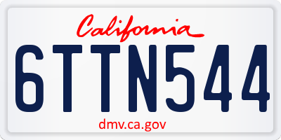 CA license plate 6TTN544