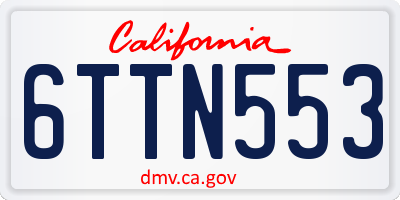 CA license plate 6TTN553