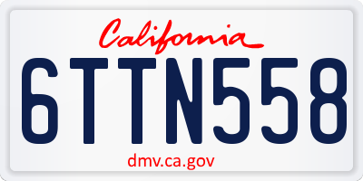 CA license plate 6TTN558