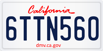 CA license plate 6TTN560