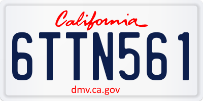 CA license plate 6TTN561