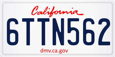 CA license plate 6TTN562