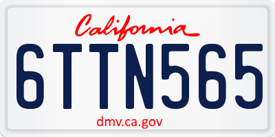 CA license plate 6TTN565