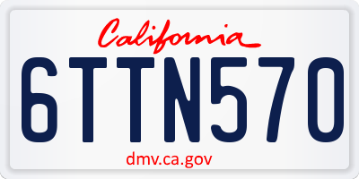 CA license plate 6TTN570