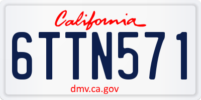 CA license plate 6TTN571