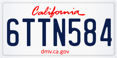 CA license plate 6TTN584