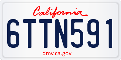 CA license plate 6TTN591