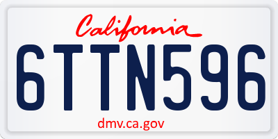 CA license plate 6TTN596