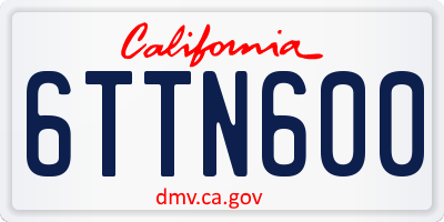CA license plate 6TTN600