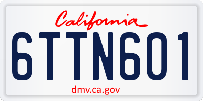 CA license plate 6TTN601