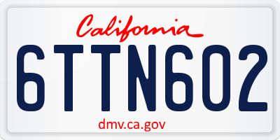 CA license plate 6TTN602