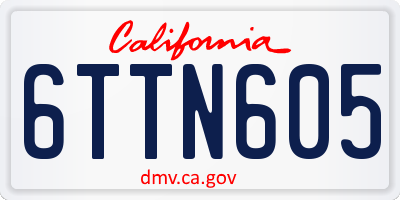 CA license plate 6TTN605