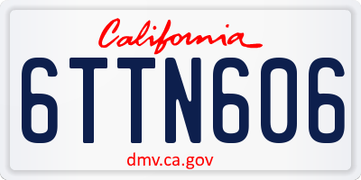 CA license plate 6TTN606