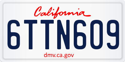 CA license plate 6TTN609