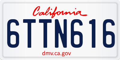 CA license plate 6TTN616