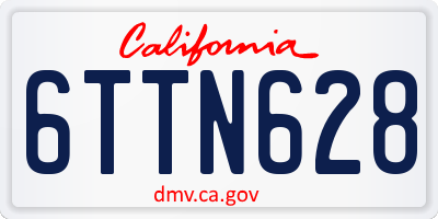 CA license plate 6TTN628