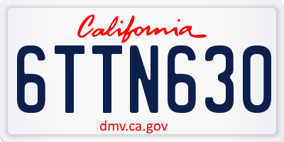 CA license plate 6TTN630