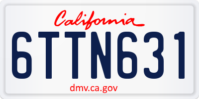 CA license plate 6TTN631