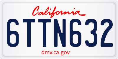 CA license plate 6TTN632