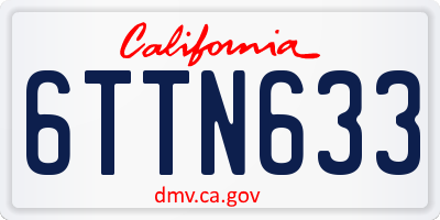 CA license plate 6TTN633