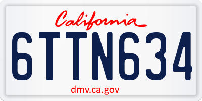 CA license plate 6TTN634