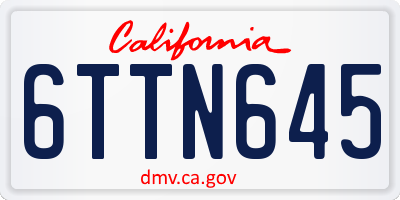 CA license plate 6TTN645