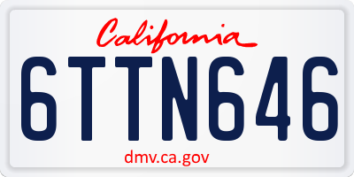 CA license plate 6TTN646