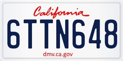CA license plate 6TTN648